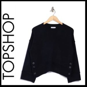 Topshop Mo Seam Detail Popper Sweater